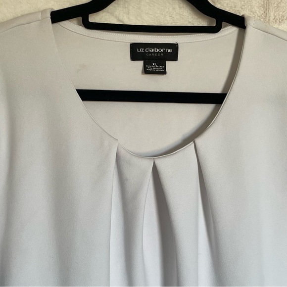 Liz Claiborne Womens Round Neck Short Sleeve Blouse - Picture 2 of 7